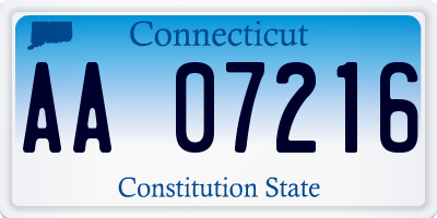 CT license plate AA07216