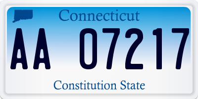 CT license plate AA07217