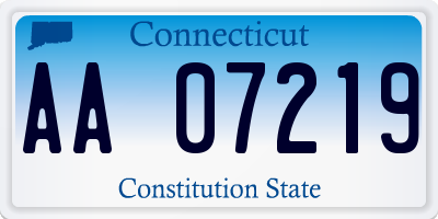 CT license plate AA07219