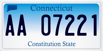 CT license plate AA07221