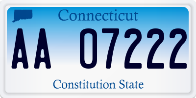 CT license plate AA07222