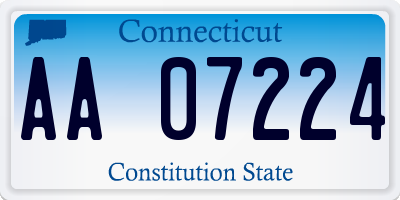 CT license plate AA07224