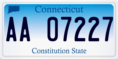 CT license plate AA07227