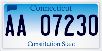 CT license plate AA07230