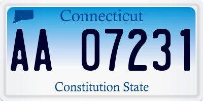 CT license plate AA07231