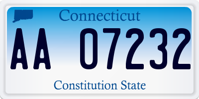 CT license plate AA07232