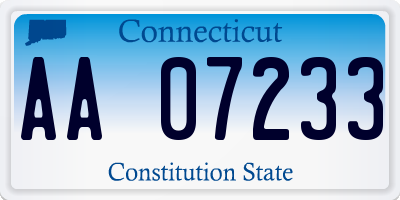 CT license plate AA07233