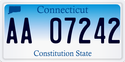 CT license plate AA07242