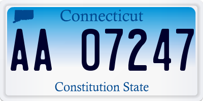 CT license plate AA07247