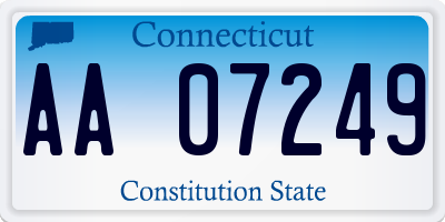 CT license plate AA07249