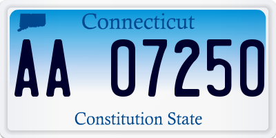 CT license plate AA07250