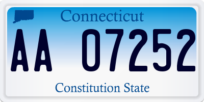 CT license plate AA07252