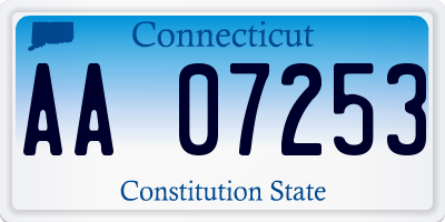 CT license plate AA07253