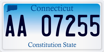 CT license plate AA07255