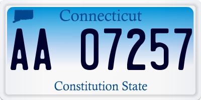 CT license plate AA07257