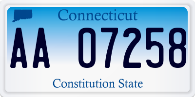 CT license plate AA07258