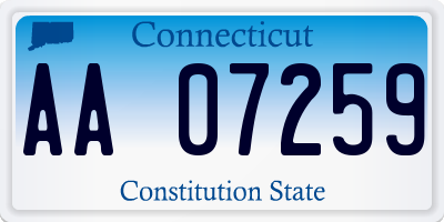 CT license plate AA07259