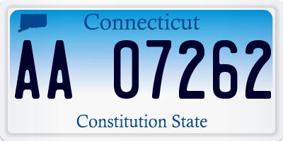 CT license plate AA07262