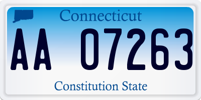 CT license plate AA07263