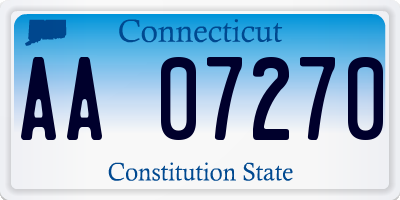 CT license plate AA07270