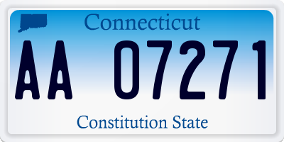 CT license plate AA07271