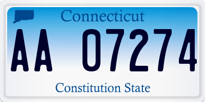 CT license plate AA07274