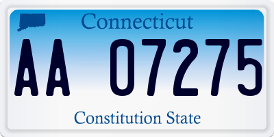 CT license plate AA07275