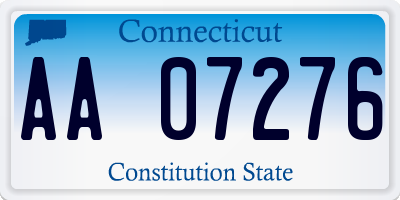 CT license plate AA07276