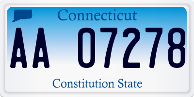 CT license plate AA07278