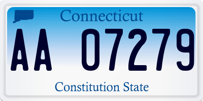 CT license plate AA07279