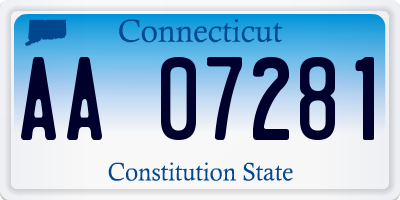 CT license plate AA07281