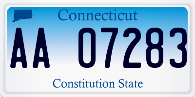 CT license plate AA07283