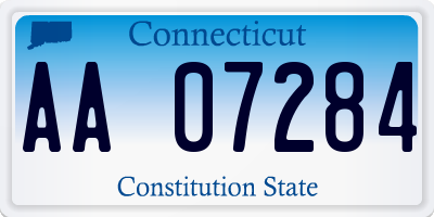 CT license plate AA07284