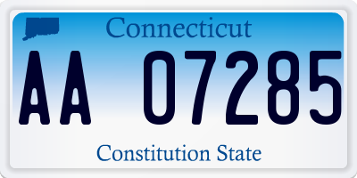 CT license plate AA07285