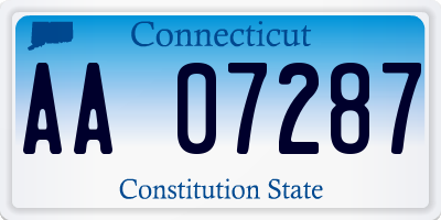 CT license plate AA07287