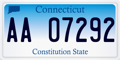 CT license plate AA07292