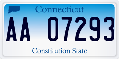 CT license plate AA07293