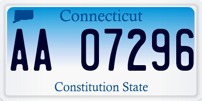 CT license plate AA07296