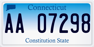 CT license plate AA07298