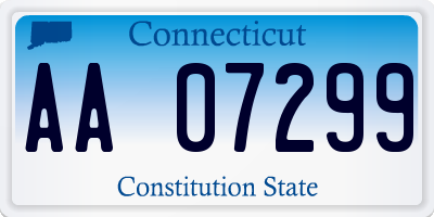 CT license plate AA07299