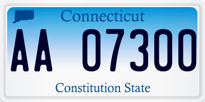 CT license plate AA07300