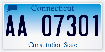 CT license plate AA07301