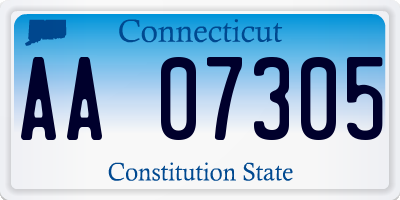 CT license plate AA07305