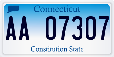 CT license plate AA07307