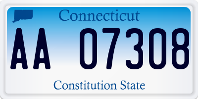 CT license plate AA07308