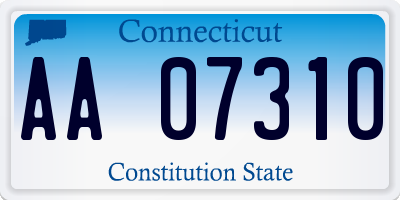 CT license plate AA07310