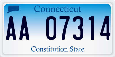 CT license plate AA07314