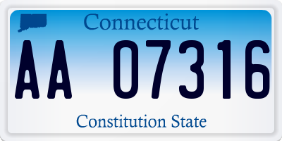 CT license plate AA07316