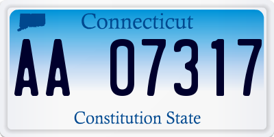 CT license plate AA07317