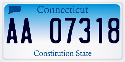 CT license plate AA07318